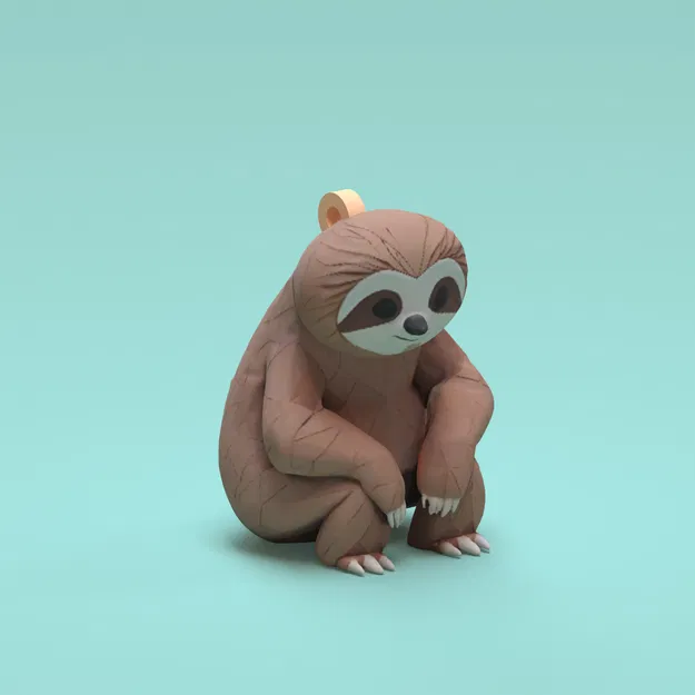 Móc khóa chú lười Low poly - Image 1