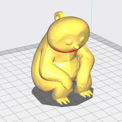 Móc khóa chú lười Low poly