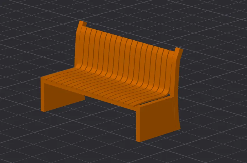 Mô hình ghế đá công viên (Park Bench) - File in 3D chi tiết - Image 1