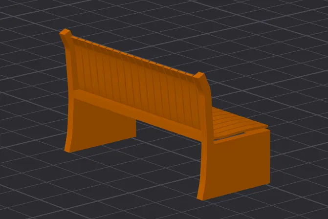 Mô hình ghế đá công viên (Park Bench) - File in 3D chi tiết - Image 2
