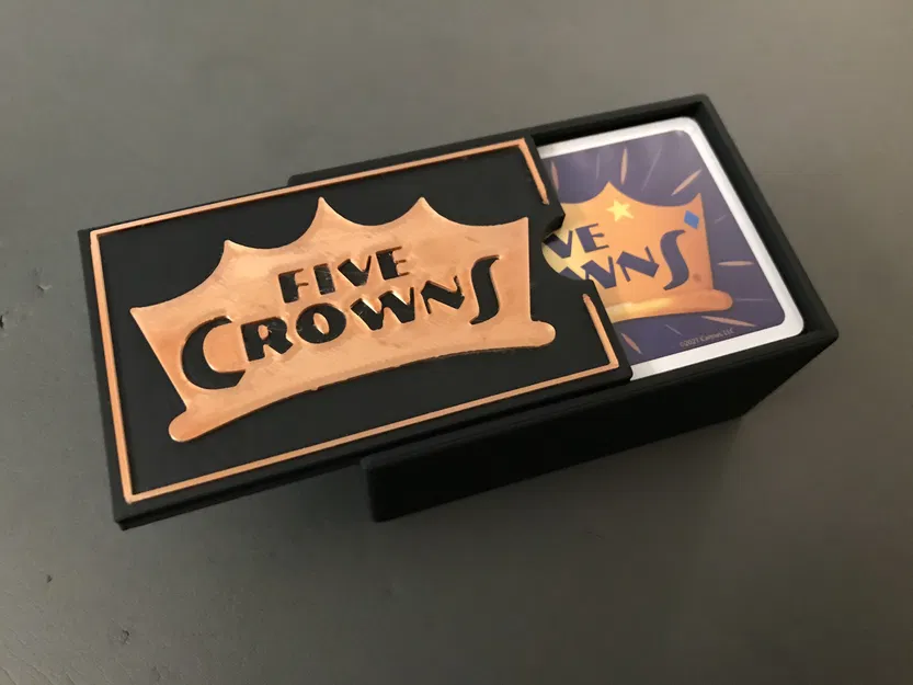 Hộp đựng bộ bài Five Crowns thiết kế nắp trượt bền đẹp in 3D - Image 1