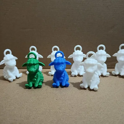 Mẫu in 3D móc khóa chú cừu đáng yêu trang trí túi xách, chìa khóa
