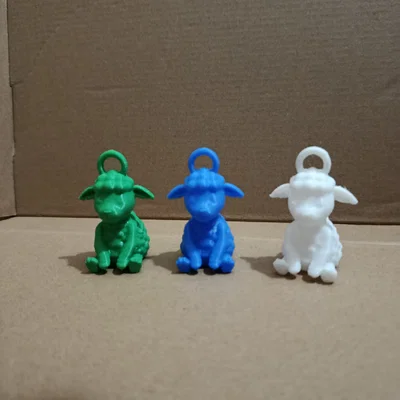 Mẫu in 3D móc khóa chú cừu đáng yêu trang trí túi xách, chìa khóa