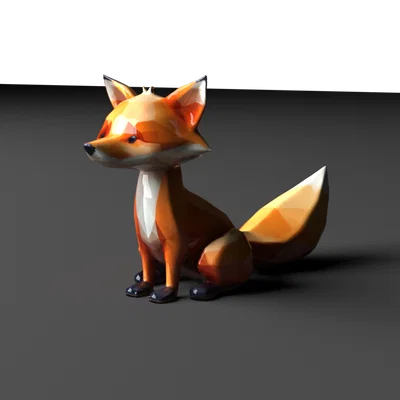 Mô hình Little Fox (Chú Cáo Nhỏ) - Dạng Low-poly