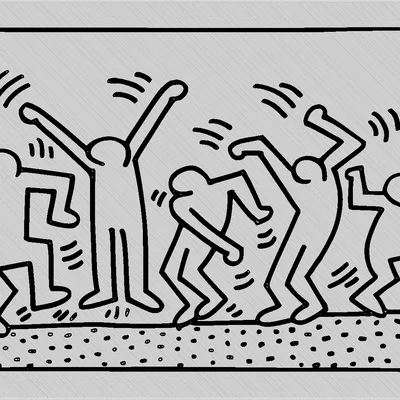 Mô hình Dancing Figures của Keith Haring (2 màu)