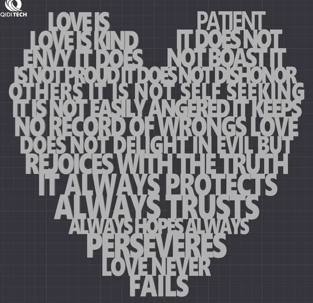 Mô hình trái tim LOVE IS PATIENT HEART - Image 5