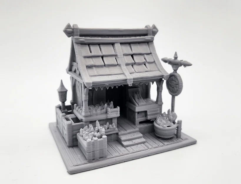 Mô hình sạp hàng chợ thời trung cổ (Medieval Market Stall Miniature) - Image 1