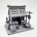 Mô hình sạp hàng chợ thời trung cổ (Medieval Market Stall Miniature) - Thumbnail 1