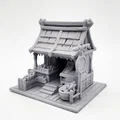 Mô hình sạp hàng chợ thời trung cổ (Medieval Market Stall Miniature) - Thumbnail 3