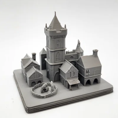 Mô hình quảng trường thị trấn 3D cho DND (No Support)