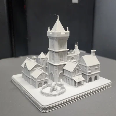 Mô hình quảng trường thị trấn 3D cho DND (No Support)