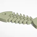 Móc khóa cá xương Flexi Fish - Mẫu in 3D khớp nối linh hoạt độc đáo - Thumbnail 3