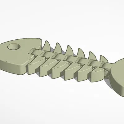 Móc khóa cá xương Flexi Fish - Mẫu in 3D khớp nối linh hoạt độc đáo
