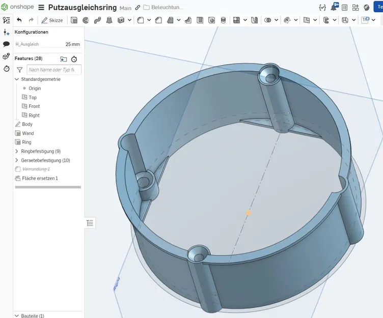 Vòng đệm bù lớp trát 60mm (Putzausgleichsringe) cho đế âm tường - Image 1