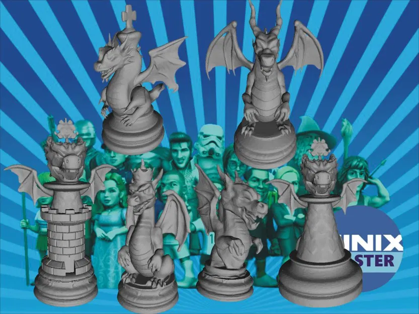 Bộ cờ vua Minix Dragon Chess - Mô hình in 3D độc đáo và đầy sáng tạo - Image 1