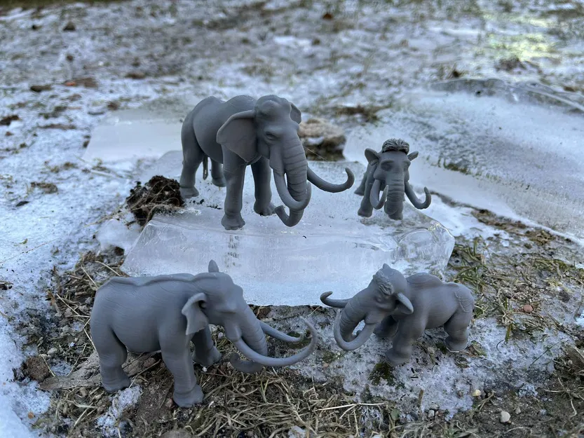 Mô hình gia đình voi ma mút Mammoth family Ice Age - Image 6