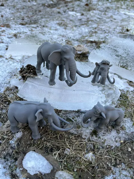 Mô hình gia đình voi ma mút Mammoth family Ice Age - Image 7