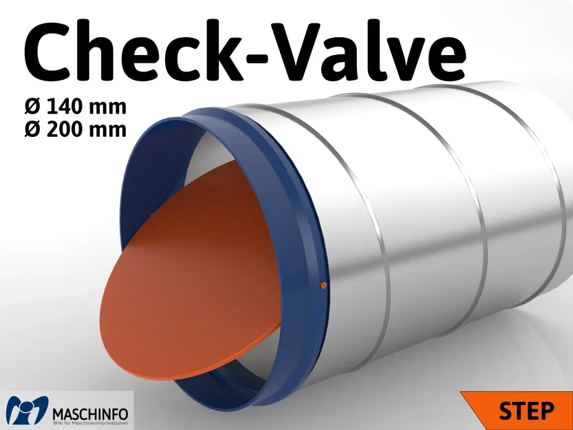 Van một chiều in 3D cho ống thông gió 140mm & 200mm (Check Valve) - Image 1