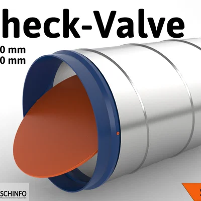 Van một chiều in 3D cho ống thông gió 140mm & 200mm (Check Valve)