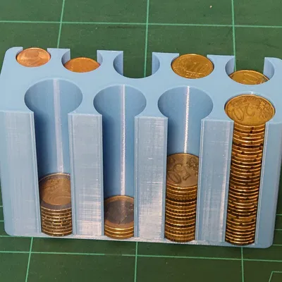 Khay Đựng Tiền Xu Euro (Thiết Kế 9 Ngăn Xếp Dọc)