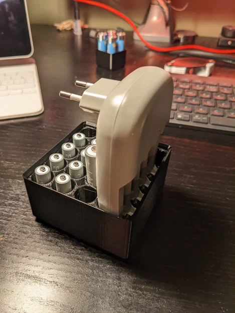 Khay đựng bộ sạc pin IKEA STENKOL và pin LADDA chuẩn Gridfinity - Image 5