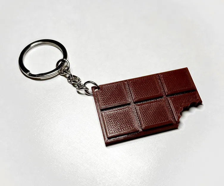 Mẫu in 3D móc khóa thanh sô-cô-la cắn dở cực dễ thương - Image 1