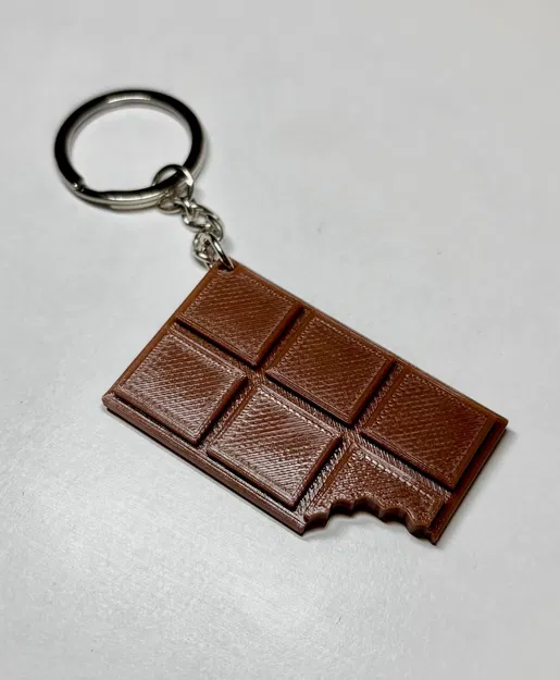 Mẫu in 3D móc khóa thanh sô-cô-la cắn dở cực dễ thương - Image 2