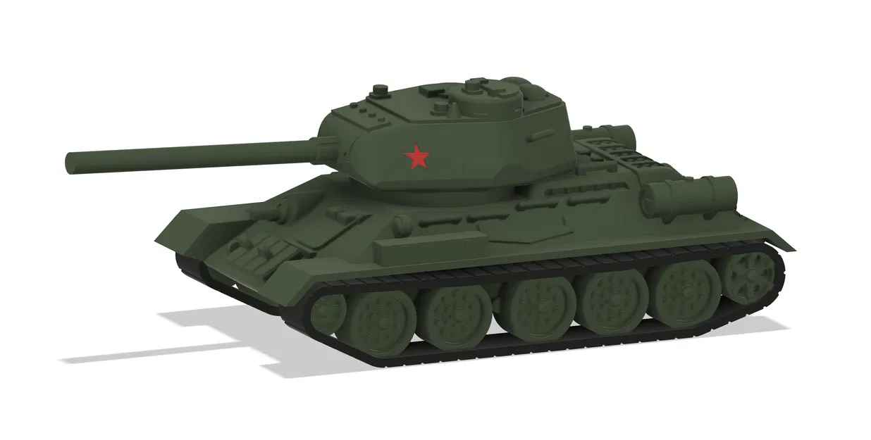 Mô hình xe tăng hạng trung T34/85 tỉ lệ 1/72 (nhiều mảnh, file Fusion360) - Image 1