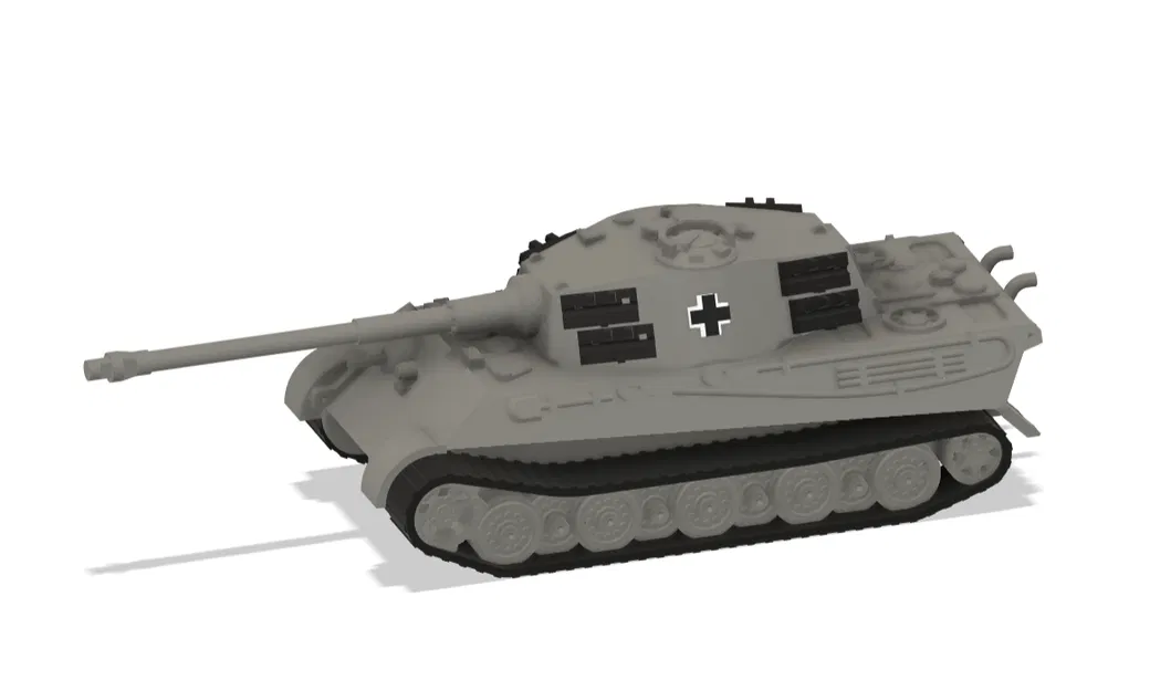 Mô hình xe tăng Đức Tiger II (King Tiger) tỷ lệ 1/72 đa chi tiết (File Fusion360) - Image 1