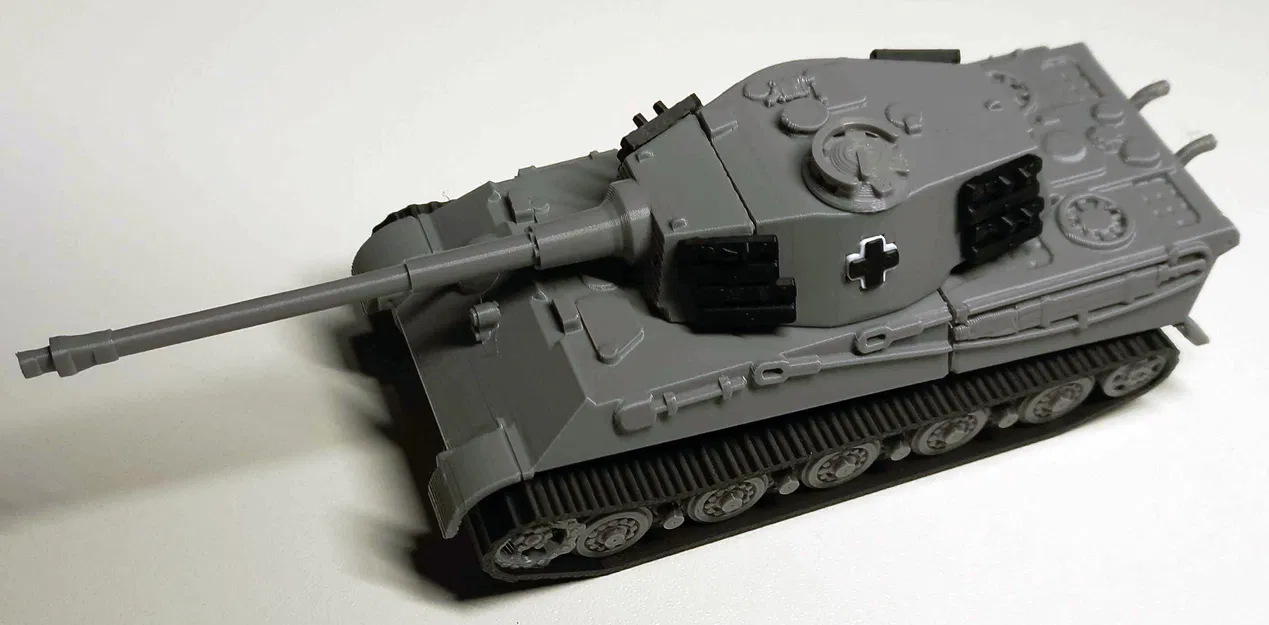 Mô hình xe tăng Đức Tiger II (King Tiger) tỷ lệ 1/72 đa chi tiết (File Fusion360) - Image 2