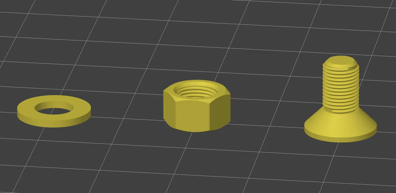 Bộ ốc vít M5x10 kèm đai ốc và vòng đệm thiết kế chuẩn cho in 3D - Image 1