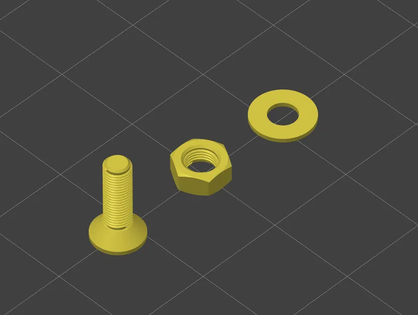 Bộ ốc vít M3X10 kèm đai ốc và vòng đệm in 3D chất lượng - Image 1