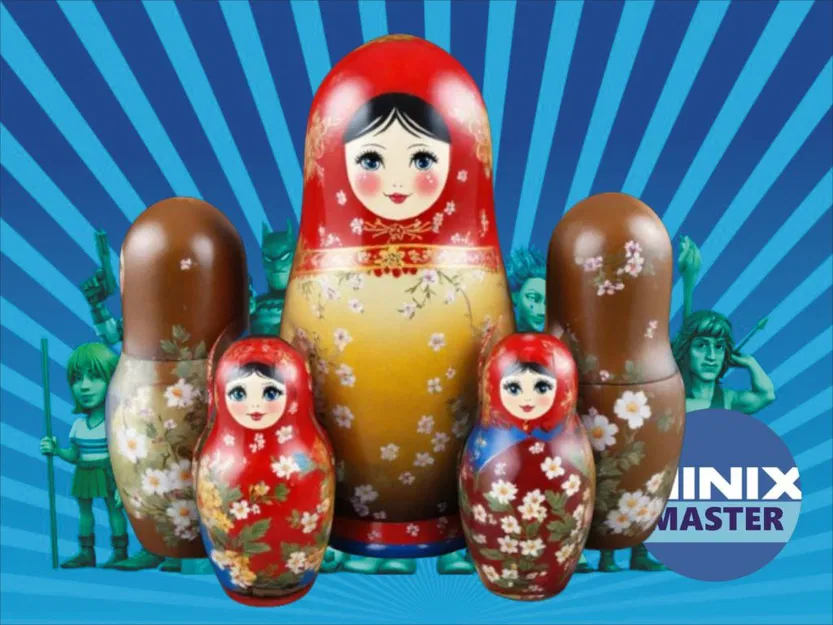 Mô hình 3D búp bê Nga Matryoshka lồng nhau dễ thương - Image 1