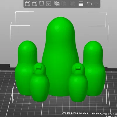 Mô hình 3D búp bê Nga Matryoshka lồng nhau dễ thương