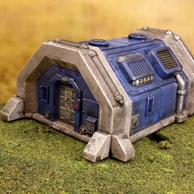 Sci-fi barracks bunker 28mm (Boong-ke doanh trại khoa học viễn tưởng)
