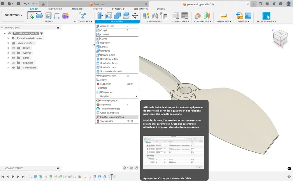 Mô hình cánh quạt Drone tùy chỉnh (Parametric) cho Fusion 360 - Image 1