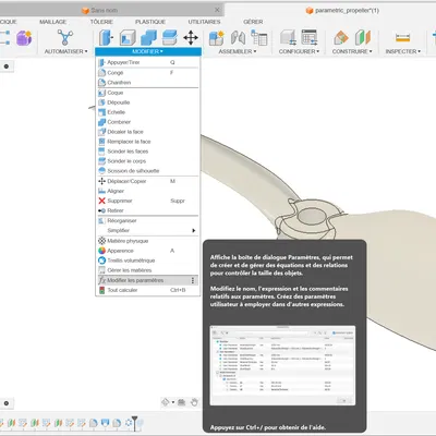 Mô hình cánh quạt Drone tùy chỉnh (Parametric) cho Fusion 360