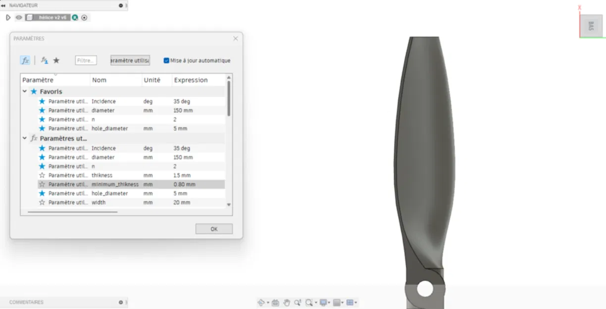 Mô hình cánh quạt Drone tùy chỉnh (Parametric) cho Fusion 360 - Image 3