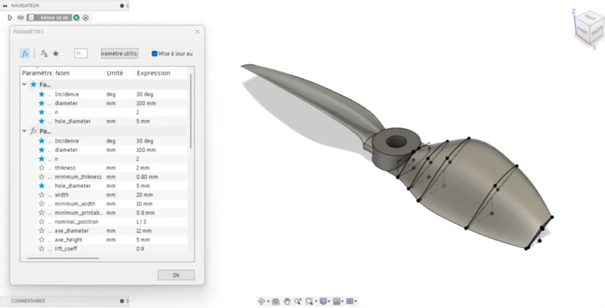 Mô hình cánh quạt Drone tùy chỉnh (Parametric) cho Fusion 360 - Image 4