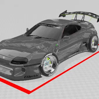 Mô hình 3D Toyota Supra độ phong cách xe đua JDM cực chất
