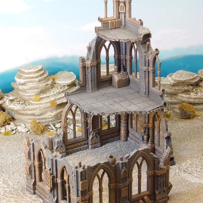 Mô hình thành phố đổ nát Gothic sci-fi