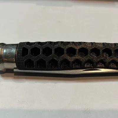 Cán dao Opinel n8 họa tiết tổ ong - Tùy biến dao 3D cực chất