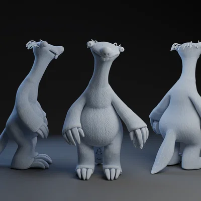 Mô hình 3D chú lười Sid trong Ice Age để bàn cực dễ thương