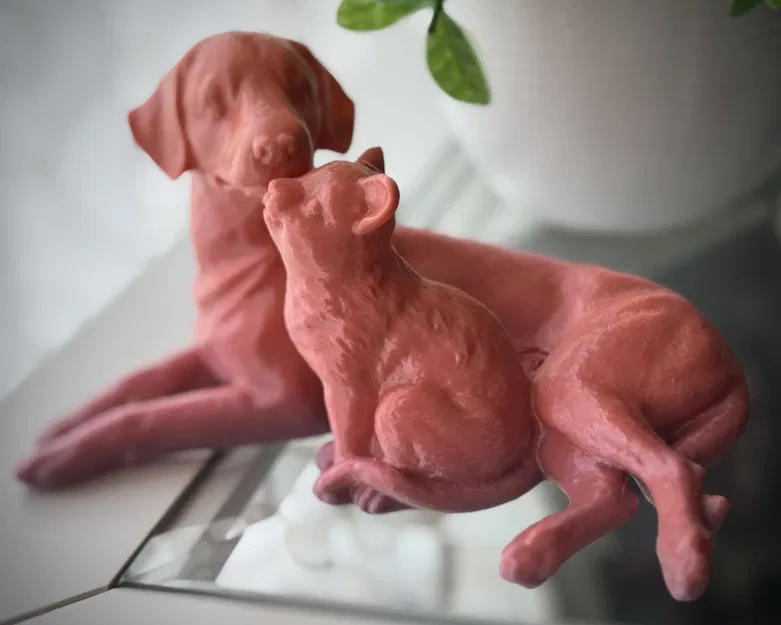 Mô hình Chó và Mèo đang ôm nhau - Image 1