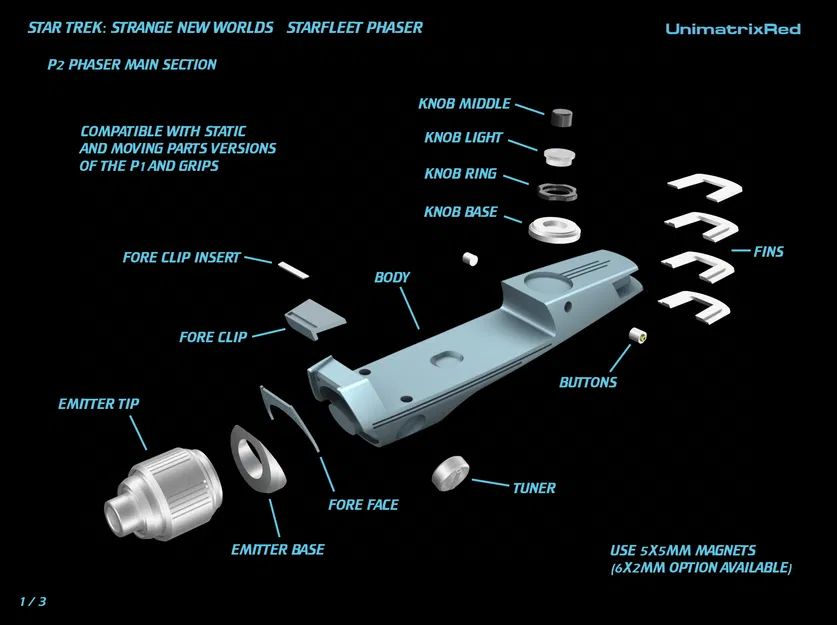 Star Trek: SNW Phaser - Mô hình súng in 3D chi tiết - Image 2