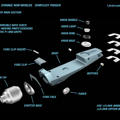 Star Trek: SNW Phaser - Mô hình súng in 3D chi tiết
