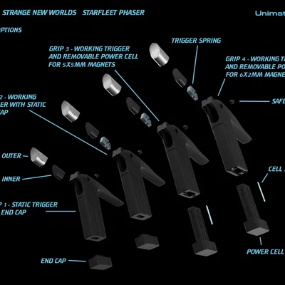 Star Trek: SNW Phaser - Mô hình súng in 3D chi tiết