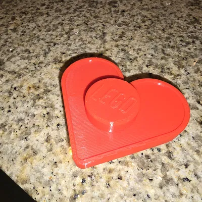 Trái tim Lego có Stud và Logo - Dùng cho vòng hoa Lego