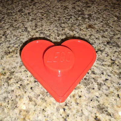 Trái tim Lego có Stud và Logo - Dùng cho vòng hoa Lego