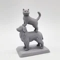 Mô hình Mèo đứng trên lưng Chó - Thumbnail 1